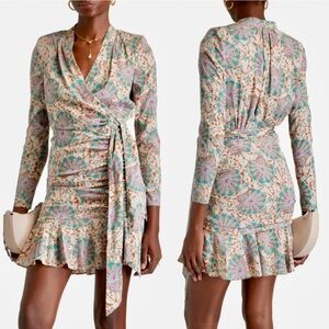 VERONICA BEARD Floral Silk Wrap Dress